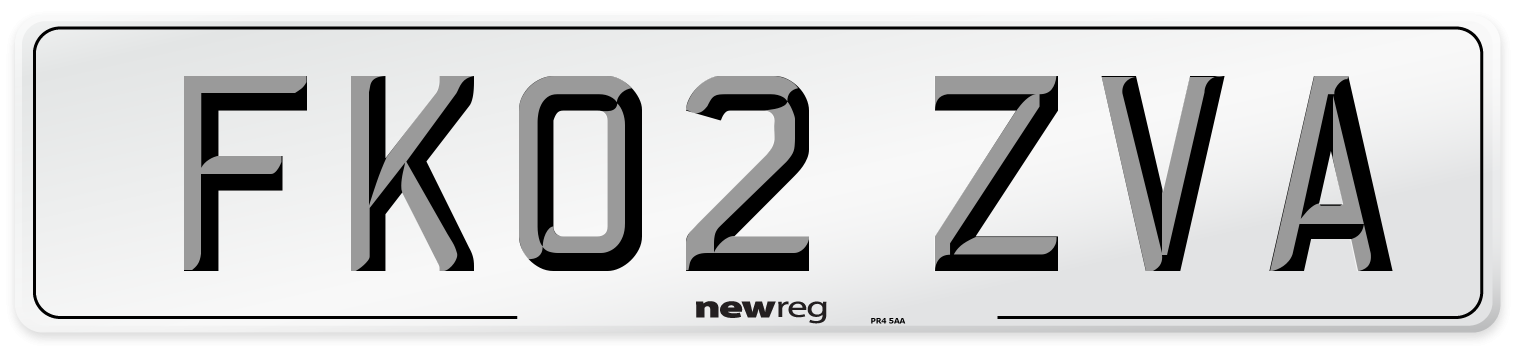 FK02 ZVA Number Plate from New Reg